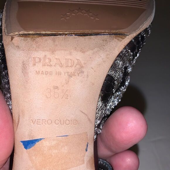 Prada Argento silver sling back size 36.5 - Picture 7 of 7